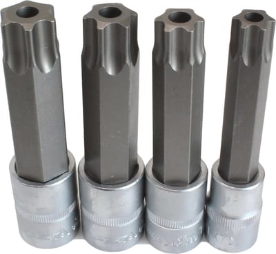 Torxdoppen met gat - 4 delig - 1/2 inch aansluiting - T70 tot T100 - ASTA