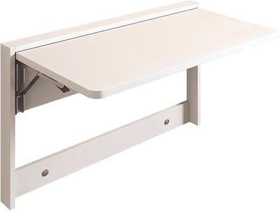 Inklapbare Wandtafel - Zwevend Bureau - Ruimtebesparend Werken - Robuuste Ondersteuning - 63x47cm - Wit