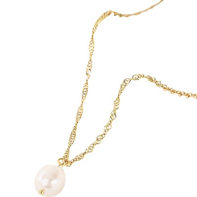 Parel ketting Twisted | Stainless Steel Goud