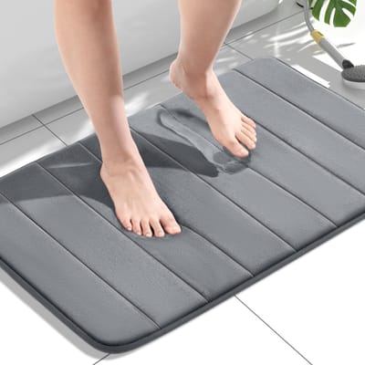 Zachte en Absorberende Badmat van Geheugenfoam - Antislip, Wasbaar en Sneldrogend - 60 x 90 cm Donkergrijs