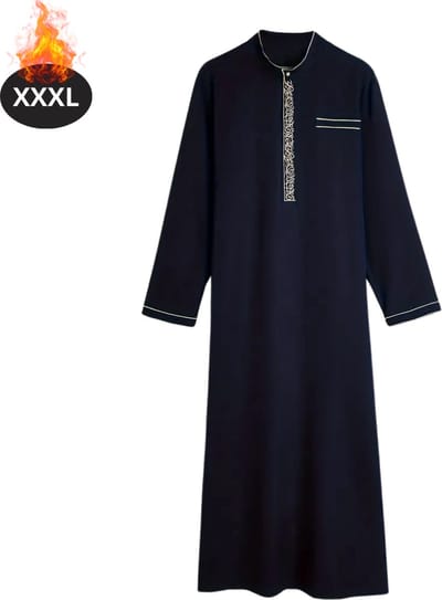 Bovista Islamitische Kleding - Djellaba Heren - Moslim Kleding - Arabisch Mannen Kaftan - Alhamdulillah - Blauw XXXL