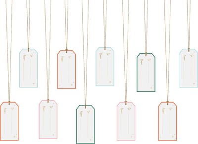 Gift tags mix - 12 stuks