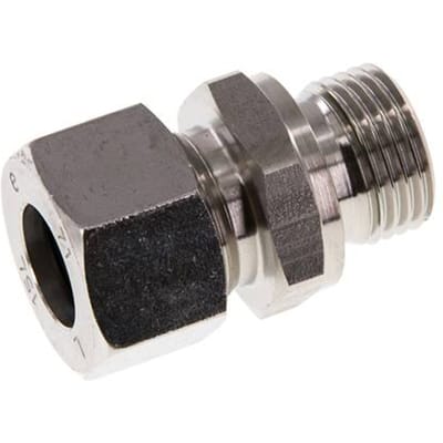 G 1/2'' Buitendraad x 15L RVS Rechte Snijring Koppeling met FKM Afdichting 315 Bar DIN 2353 - FL2S-MC-STFP-012G-15-L