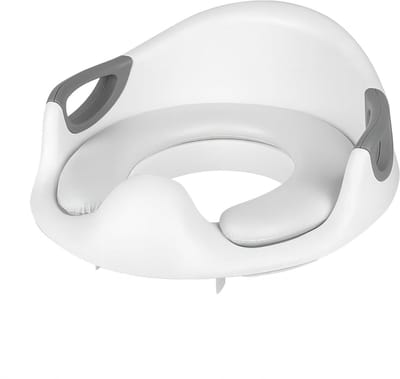 Kinder Toiletbril - Zindelijkheidstrainer - Zelfstandig Toiletbezoek - Zacht Kussen - 37x33 cm - Wit