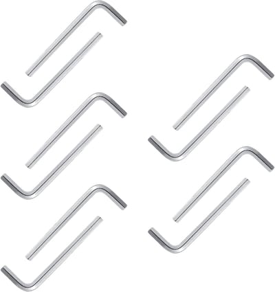 Inbussleutel set - Zeskant sleutels - Meubel montage - Vernikkeld staal - 10 stuks 6mm - Zilverkleurig