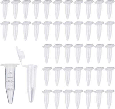 Dailygoods- Centrifugebuisjes 500 stuks - Kunststof - Gegradueerd - Transparant - 0,5 ml - Kliksluiting - Geschikt voor laboratorium - Reageerbuis