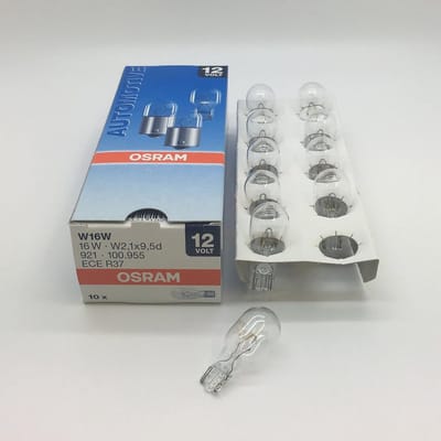 Gloeilamp 921 W16W 12V 16W - 10 stuks voor remlicht, knipperlicht, achteruitrijlicht