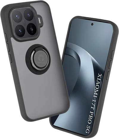 Hoesje geschikt voor Xiaomi 17T Pro - Techsuit Glinth Back Cover met ring en magneet - Zwart