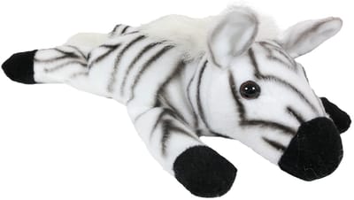 PIA Soft Toys - Pluche Zebra met bonen Knuffel - Liggend - 24 cm