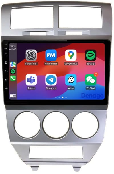 CarPlay autoradio geschikt voor Dodge Caliber | 2006 t/m 2010 | Android 13 | Draadloos Apple CarPlay & Android Auto | 9 inch scherm | 2GB + 32GB | QuadCore processor | Denago DNG-A323 | 2025 model | 2006 2007 2008 2009 2010 | Bluetooth & Wifi