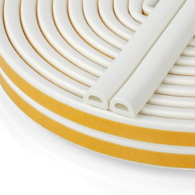 Tochtstrip voor ramen en deuren - Zelfklevende D-vormige Afdichtstrip - Weerstrip voor Geluidsisolatie en Stofdichtheid (9 x 6 mm)