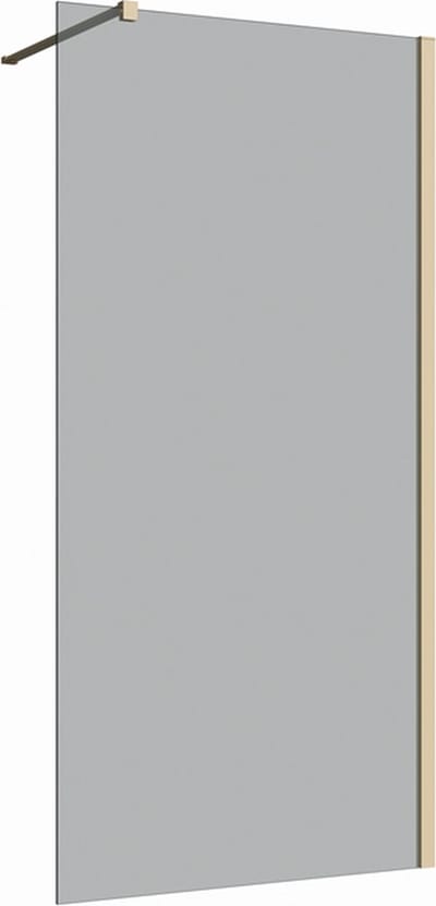 Inloopdouche 30x200 8mm Nano glas mat goud serie Silvio Rookglas