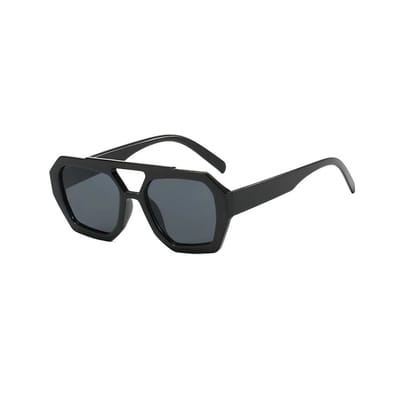 Double Bridge Zonnebril - Zwart/Zwart | Festival Bril | Fashion Favorite