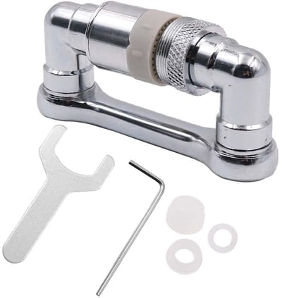 Dailygoods- Kraan Extender Draaibaar - Multifunctionele Extension Kraan - 2 Waterstanden - Zinklegering - Geschikt voor Keuken/Badkamer - Kraanaccessoire