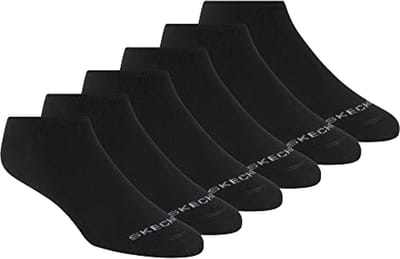 Skechers 6pk Womens Cotton Nshw Blac, Unisex, Zwart, Sokken, maat: 35-39,5