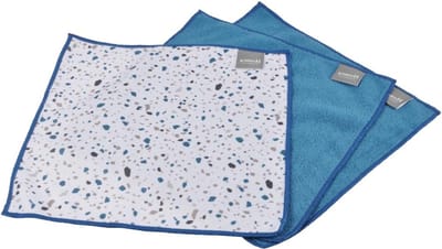 Set van 6 Microvezeldoeken in Blauw en Wit voor Keuken en Afwas - Ideaal voor Schoonmaken en Droogmaken