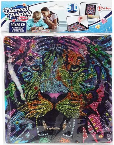 Toi Toys - Diamond painting - Tijger - Dieren - Creatief - extra glans - 20 x 20cm - complete set