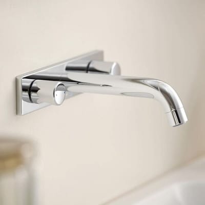 Geberit ONE washbasin mixer round design, wall-mounted two-handle mixer 116.460.21.1