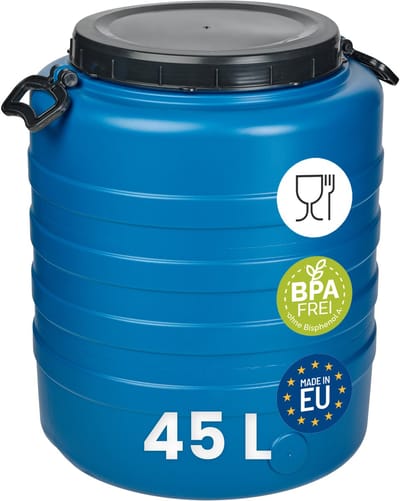 Garronda 45L – Vat met wijde hals - Kuilvoer in vat – Bagagetrommel – Gistingsvat – Gistingscontainer – Voerton