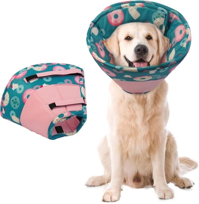 Hond Zacht - Hondenkraag Likbescherming, Beschermkraag Hond Waterdichte Kraag na Operatie, Lichte Trechter Voorkomt dat Wonden Worden Gelikt of Gekrabd (Roze XL)