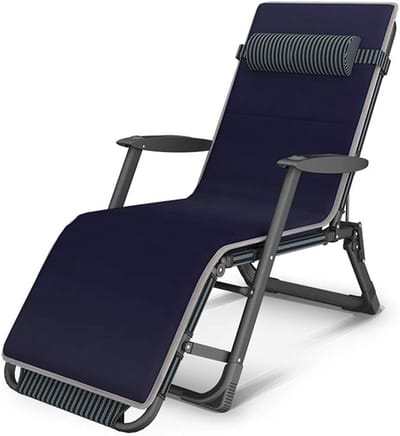 Opvouwbare Ligstoel - Strandstoel Bed - Ontspanning Buiten - Verstelbaar Zwaartekrachtloos - Superbreed 52/67cm - Oxford Blauw