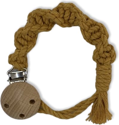Macramé Speenkoord 'Spiral' - Okergeel - Katoenkoord - Prijs per Stuk - Inclusief Verzendkosten