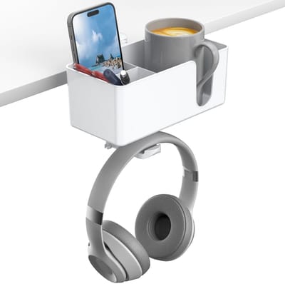 Allecto - 4-in-1 Desk Organizer - Desk Cup Holder - 360 Graden Draaiend - Hoofdtelefoonstandaard - Multifunctioneel - Geschikt voor Thuis en Kantoo...