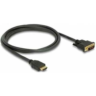 Delock 85653 HDMI-kabel HDMI / DVI Aansluitkabel HDMI-A-stekker, DVI-D 24+1-polige stekker 1.5 m Zwart Afgeschermd (drievoudig), Vergulde