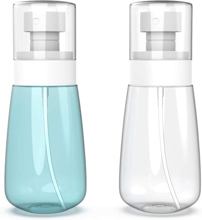 2 stuks - Sprayflesjes - Lege mini sprayflesjes - Fijne nevel - Geschikt voor toner, parfum en haarspray - 60 ml - Helder en transparant blauw