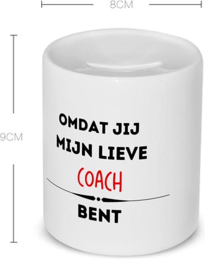 Akyol - omdat jij mijn lieve coach bent Spaarpot - Coach - de liefste coach - sport - verjaardag - cadeautje voor coach - kado - geschenk - 350 ML inhoud