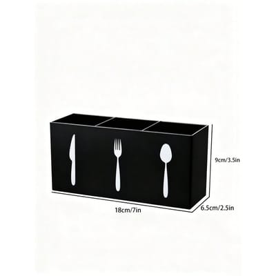 Multifunctionele Keukengerei Organizer - Ruimtebesparende Plastic Bestekhouder, Kan Lepels, Messen En Vorken Bewaren, Duurzaam Black