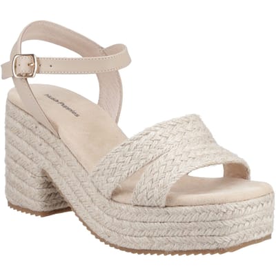 Hush Puppies Jamelia Espadrille Hak Textiel Dames Nude Sandalen