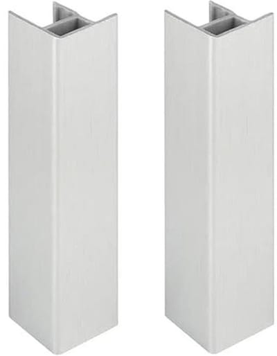 Verbindingsstukken voor plinten - 150 mm, zilverkleurig, aluminium, ideaal voor keuken en meubels