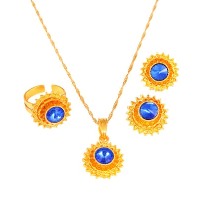 Ethiopische en Eritrese gouden kleur oorbellen hanger ring traditionele Afrikaanse Habesha vrouwen sieraden