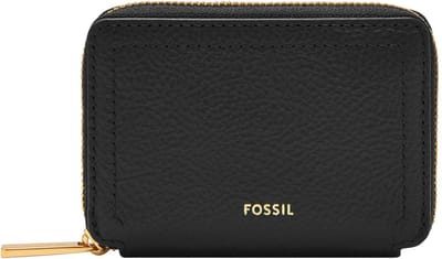 FOSSIL Kaarthoes Logan Zip Around Card Case RFID Black Zwart
