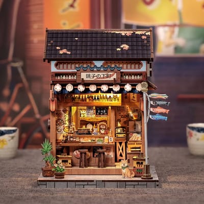 CuteBee Miniatuurhuisje - Modelbouw - Modelbouwpakket - 3D Houten Puzzel - DIY Bouwpakket Volwassenen - Constructiespeelgoed - Choshi no Shitamachi