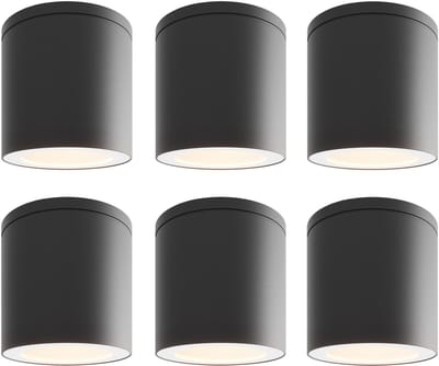 Ledvion - 6X LED Opbouwspot, Zwart ø90mm, IP54, GU10