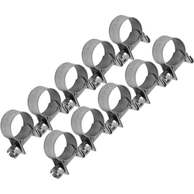 10 stuks Roestvrij Staal Mini Brandstofleiding Pijp Slangklem Clip 6mm‑20mm Optionele Maat Type 3 gray