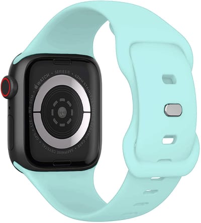 Bandje Geschikt voor Apple Watch 1, 2, 3, 4, 5, 6, 7, 8, 9, 10, 11, SE - 42/44/45/46 mm Bandje Siliconen Horloge Band Verstelbaar - Smartwatch Bandje Siliconen - Mint