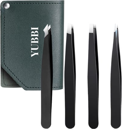 YUBBI Epileer Pincet Set - Tweezer Set - Dermaplanning - Trimmer - Opbergetui - Zwart