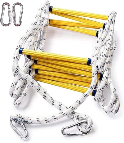 Noodladder - Veiligheidsladder Touwladder - Snelle Ontsnapping - Vlambestendig Materiaal - 20 Meter - Zwart