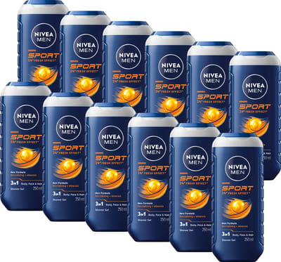 12x Nivea Men Sport Douchegel 250 ml