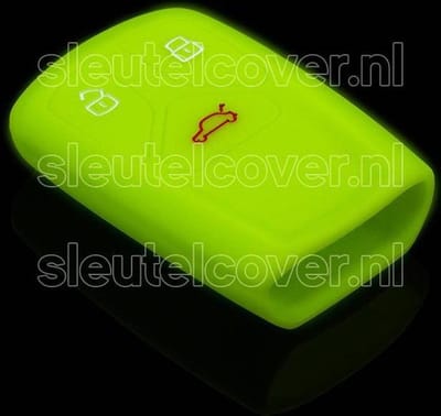 Autosleutel Hoesje geschikt voor Audi - SleutelCover - Silicone Autosleutel Cover - Sleutelhoesje Glow in the dark / Lichtgevend