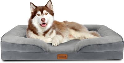 Nobleza Orthopedische Hondenmand XXL - Traagschuim Hondenbed - Waterdicht & Wasbaar - Antislip - 135 x 107 x 17 cm - Grijs
