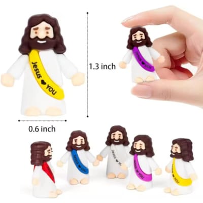 60 Stuks Mini Jezus Beeldjes Religieuze Feestbedankjes Paasei Zoeken Zondagsschool Cadeautjes Jezus Houdt Van Jou 20pcs lichtgroene kleur