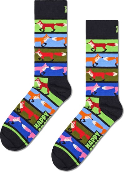 Happy Socks Fox Stripe Sock - unisex sokken - zwart - Unisex - Maat: 36 - 40