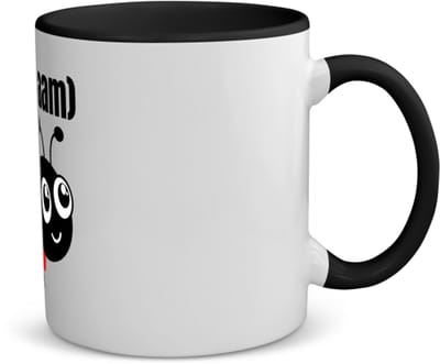 Akyol - lieveheersbeestje met eigen naam koffiemok - theemok - zwart - Lieveheersbeestje - lieveheersbeestje liefhebbers - iemand die houdt van lieveheersbeestjes - verjaardag - cadeau - kado - 350 ML inhoud