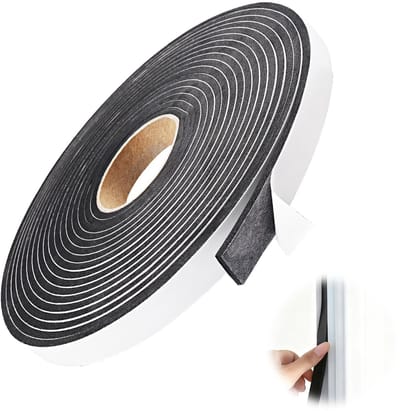schuimrubberen afdichting, 10 m, rubberen band, zelfklevend, voor deur- en raamisolatie, akoestisch schuim, geluidsreductie, afdichtingstape, weerbestendig