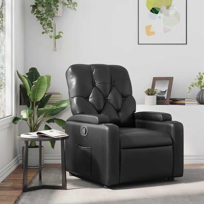 vidaXL - Fauteuil - verstelbaar - kunstleer - zwart