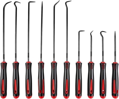 Mini precisiehaken 10-delig - universeel rood asafdichtring gereedschap - voor O-ringen en afdichtingen - SnelShoppen